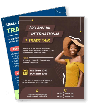 3rd annual international trade fair 2035 poster with harmony theme template