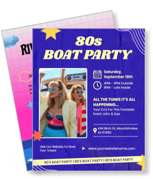 80s themed boat party event september 18th mountainview template