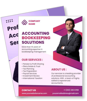 accounting bookkeeping solutions service brochure template