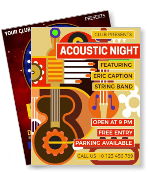 acoustic night music event design guitar theme template