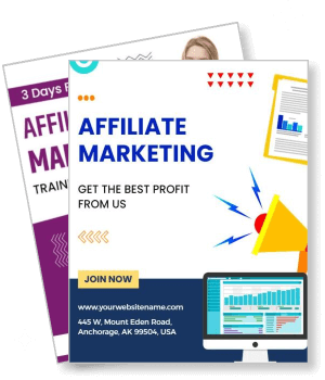 affiliate marketing training get best profit program advertisement template