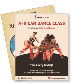 african dance class tshepiso khosa featuring friday event template