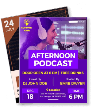 afternoon podcast event with guest dj john doe and host barb dwyer template