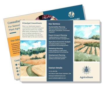 agriculture consulting brochure design with services template