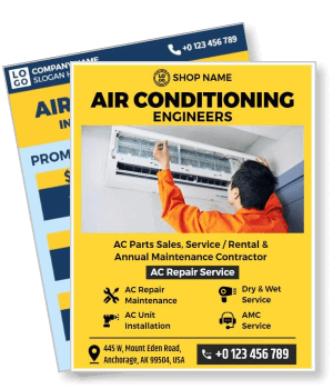 air conditioning repair service design with contact information template