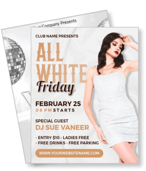 all white friday event with dj sue vaneer special guest details template