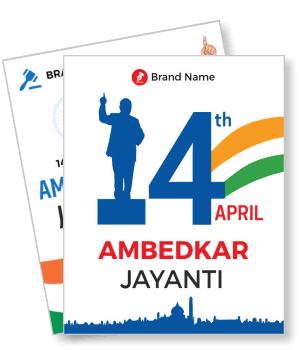 ambedkar jayanti celebration with april 14th date and silhouette template