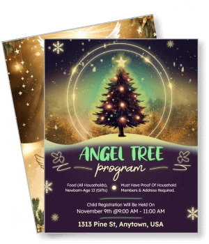 angel tree program holiday event child registration usa template