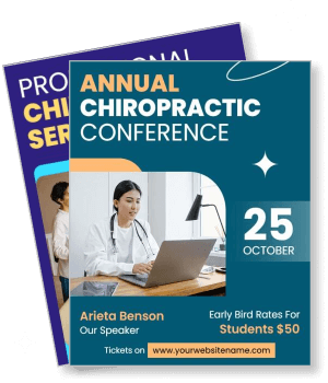 annual chiropractic conference with speaker details and ticket info template