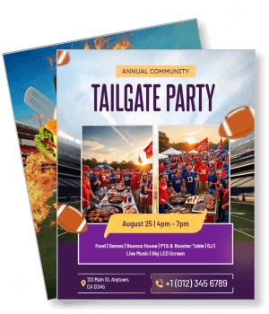 annual community tailgate party event invitation design template