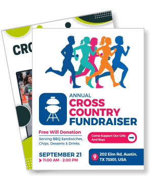 annual cross country fundraiser poster event details and contact information template