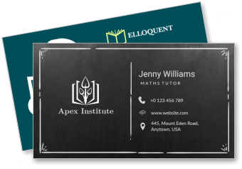 apex institute math tutor business card design template