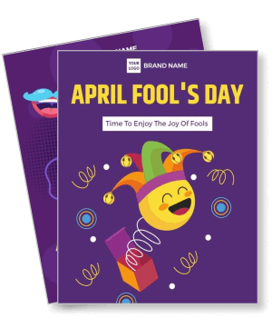 april fools day celebration with jester hat and smiley face template