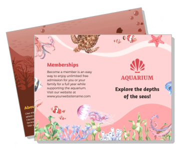 aquarium membership brochure explore depths seas promotion design template