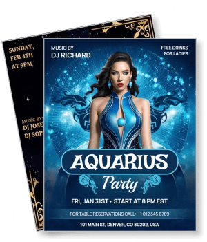 aquarius party design music by dj richard free drinks event denver colorado template