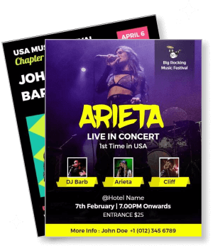 arieta live in concert big rocking music festival event usa tour template