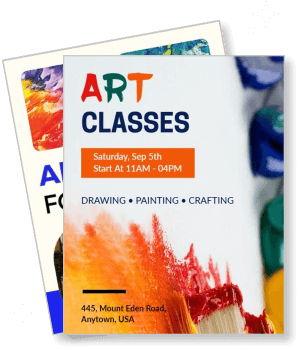 art classes poster with date location painting drawing crafting template