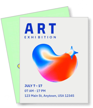 art exhibition poster july dates colourful design event details template