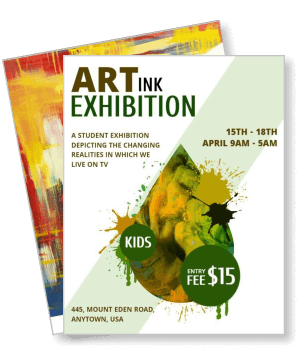 art ink exhibition poster student showcase event april dates location entry fee template