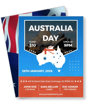 australia day event design with map and details template