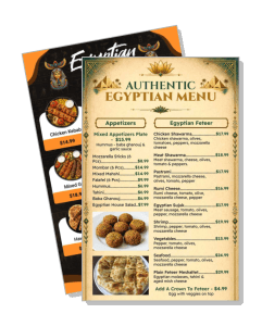 authentic egyptian restaurant menu appetizers and entrees template