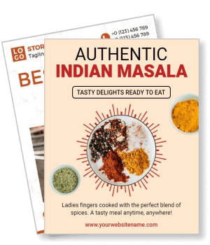 authentic indian masala powder advertisement template