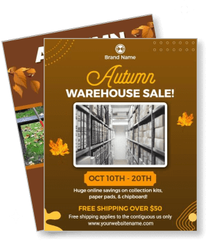 autumn warehouse sale with free shipping over 50 oct 10th to 20th template