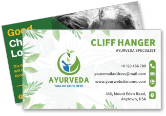 ayurveda specialist business card design natural theme template