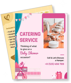 baby shower catering services pink theme template