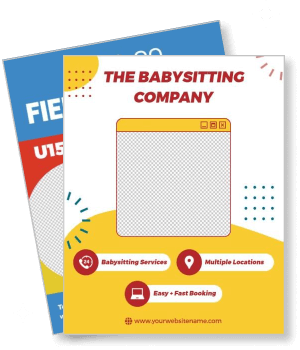 babysitting services company advertisement template with booking options