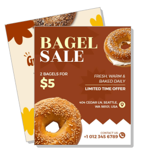 bagel sale promotion fresh baked daily limited time offer template