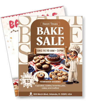 bake sale homemade goodies pastries cupcakes event december orlando template