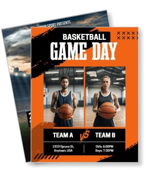 basketball game day team a vs team b event design template