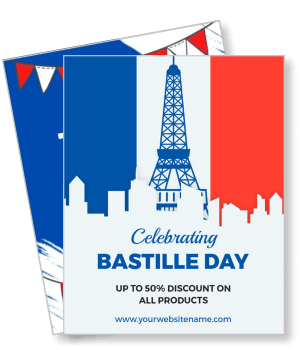 bastille day celebration eiffel tower discount offer template