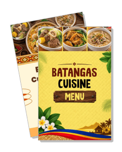 batangas cuisine restaurant menu cover design template