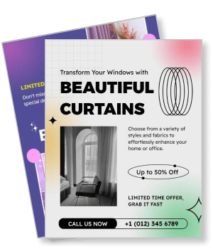 beautiful curtains promotion discount template