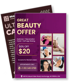 beauty offer eyebrow rejuvenation facial waxing discount salon promotion template