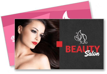 beauty salon advertisement design with model and logo template