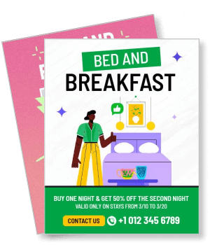 bed and breakfast promotion discount second night offer template
