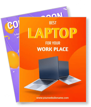 best laptop for workplace promotional with dual laptops template