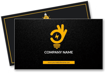 black and yellow electricity themed business card design template