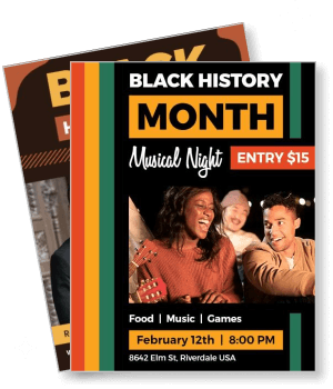 black history month musical night event friendly atmosphere template