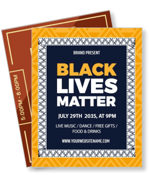 black lives matter event with date and time template