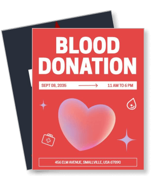 blood donation event heart logo sept 2035 template