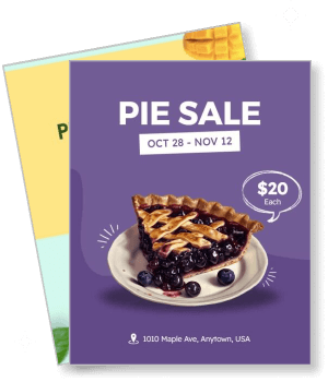blueberry pie sale october november event advertisement template