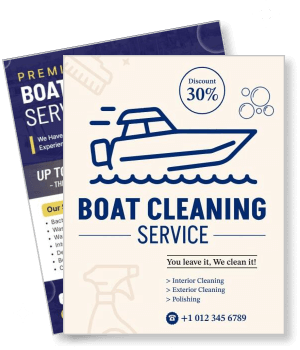boat cleaning service with discount offer and service details template