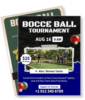 bocce ball tournament august 16 event details and registration template
