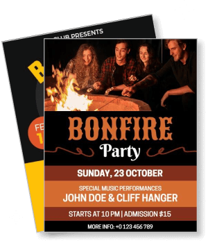 bonfire party music event special performances october 23 template