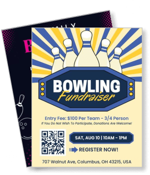 bowling fundraiser event august 10 columbus template