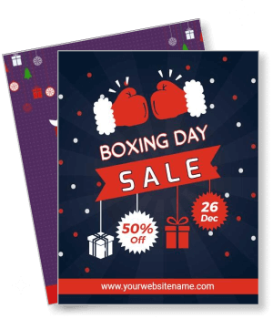 boxing day sale 50 percent off promotional ad template